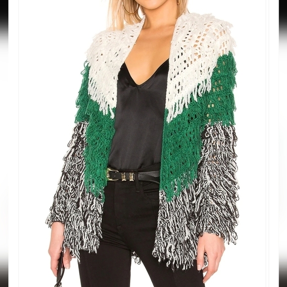 Tularosa "Adelaide" Loop Fringe Knit Cardigan - Picture 1 of 8
